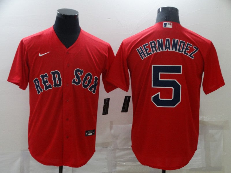 Men's Boston Red Sox Enrique Hernandez #5 Red Baseball Jersey